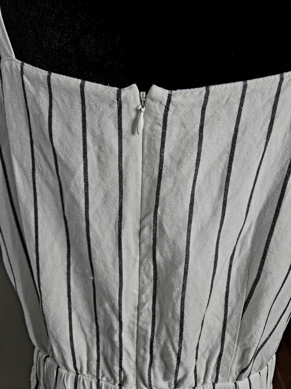 LOFT Ann Taylor Striped Apron Jumpsuit - Picture 2 of 8